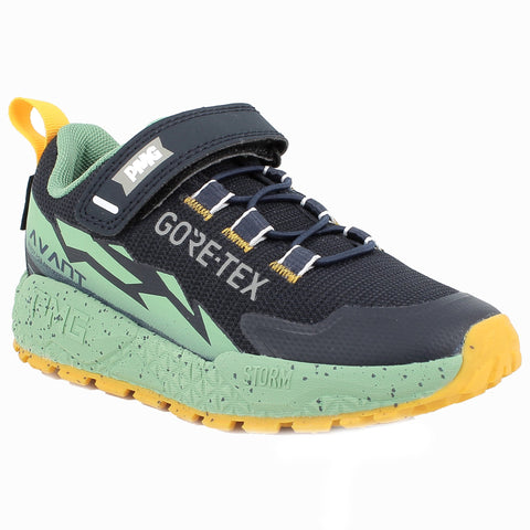 PRIMIGI GORE-TEX Halbschuh STORM 79306-44 - navy / mint / gelb Schuh von oben in navy, mint und gelb 