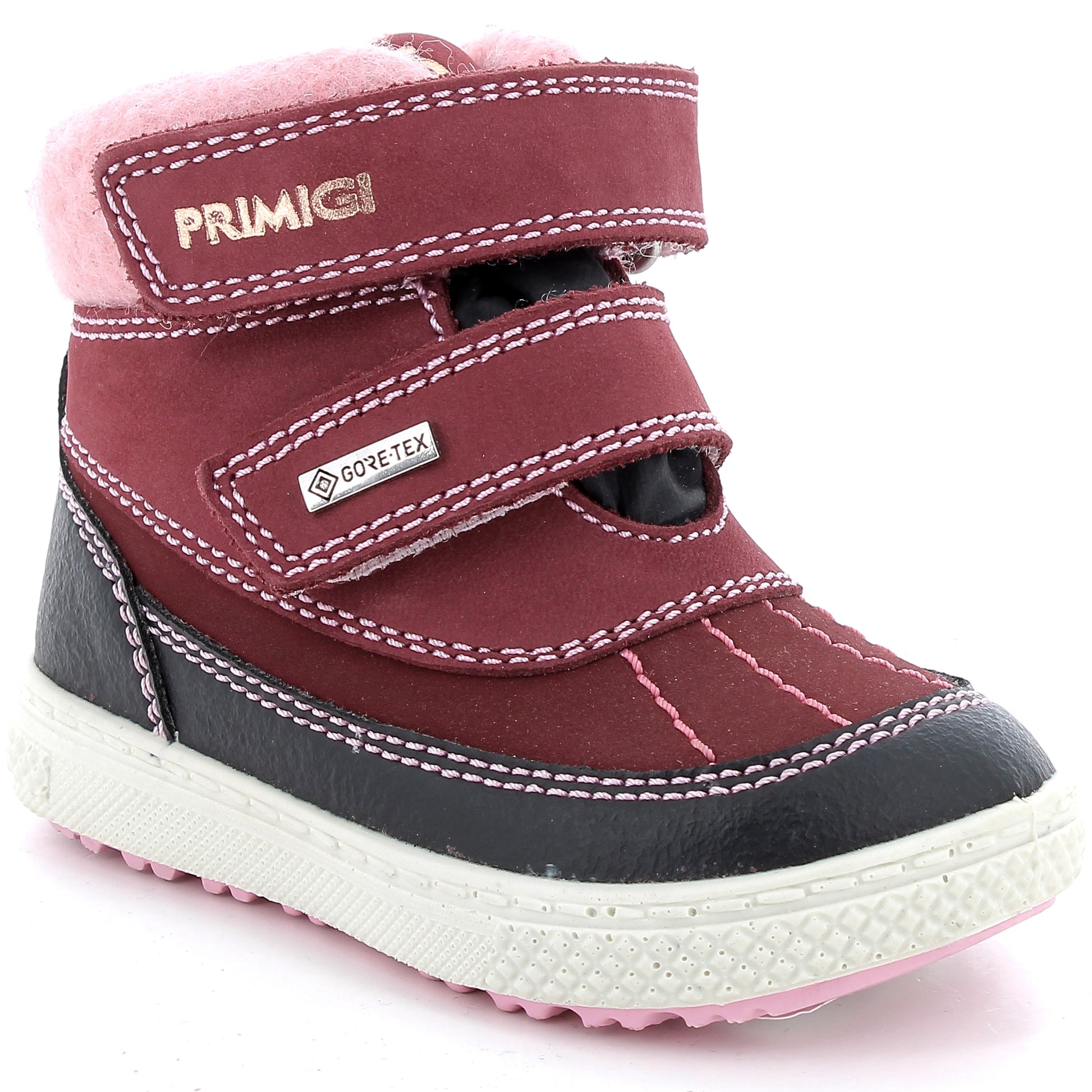 Hochwertiger PRIMIGI BARTH 48520-22 Knöchelschuh in Beere, Rosa und Schwarz mit Wollinnenfutter, herausnehmbarer Innensohle und strapazierfähiger Sohle
