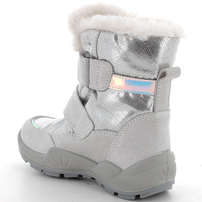 Wasserdichte und atmungsaktive Primigi GORE-TEX WINGER Stiefel, grau/silber mit Sternmuster, ideal für Kinder bei schlechtem Wetter