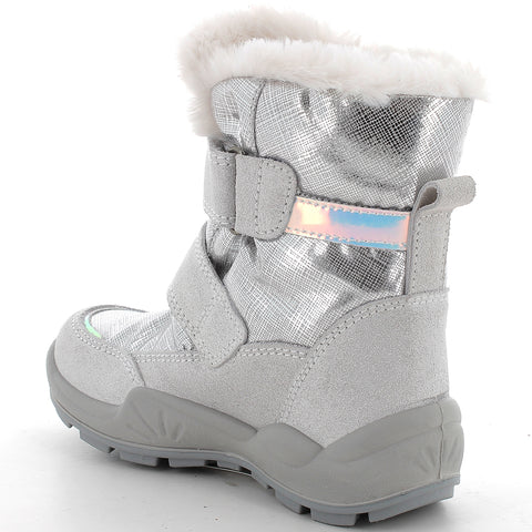 Wasserdichte und atmungsaktive Primigi GORE-TEX WINGER Stiefel, grau/silber mit Sternmuster, ideal für Kinder bei schlechtem Wetter