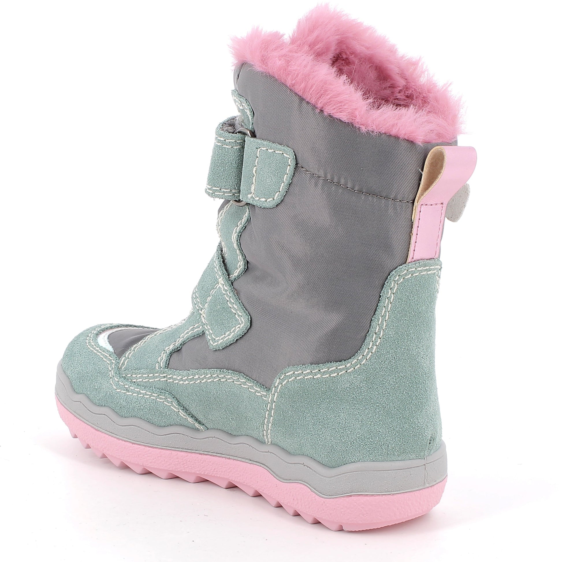 Hochwertige Primigi FROZEN GORE-TEX Stiefel mit wasserdichter Membran in mintgrün, rosa und mit Schneeflocken-Details
