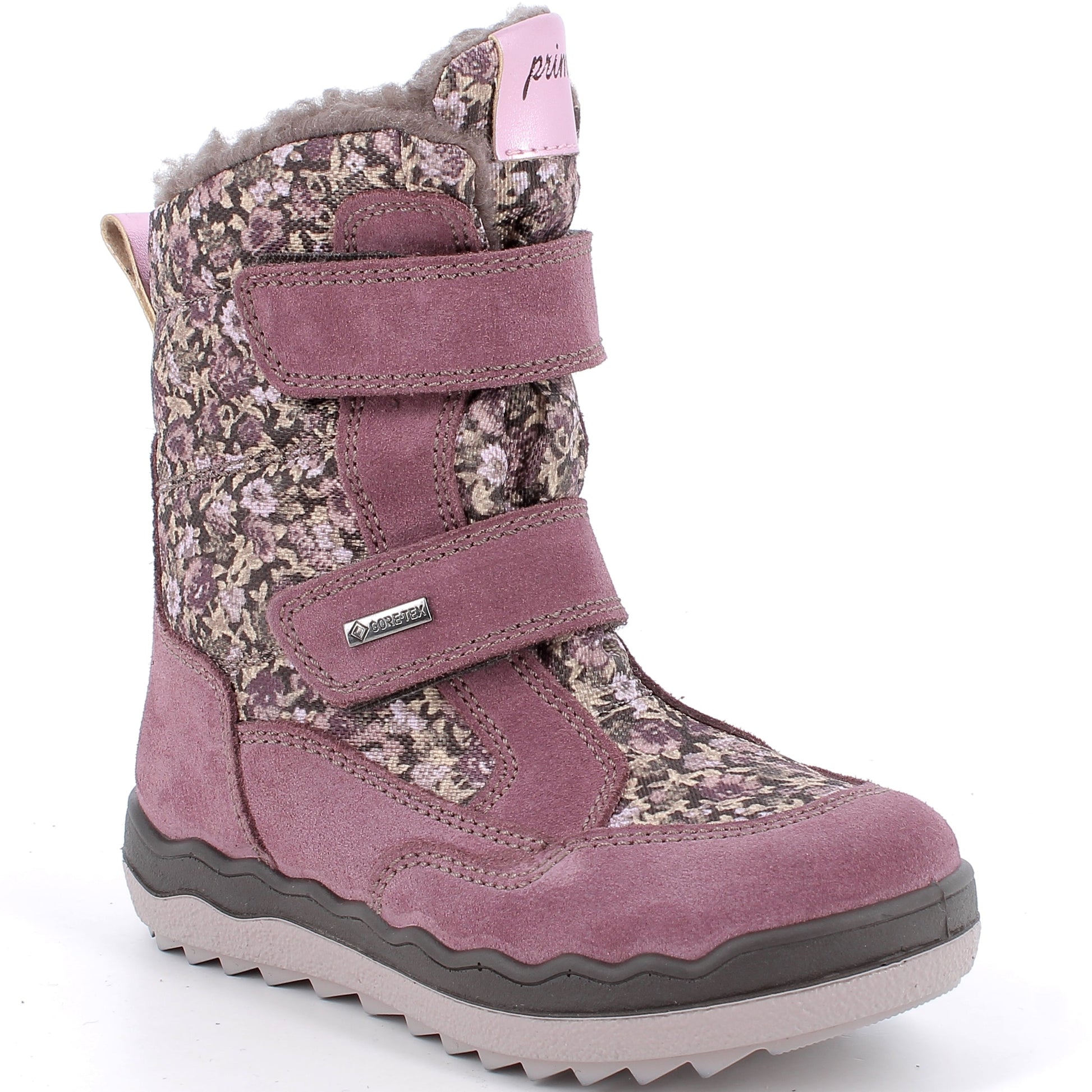 PRIMIGI GORE-TEX Stiefel FROZEN 88840-22 in malve mit Blümchenmuster, wasserdichte Kinderschuhe für Winterwetter