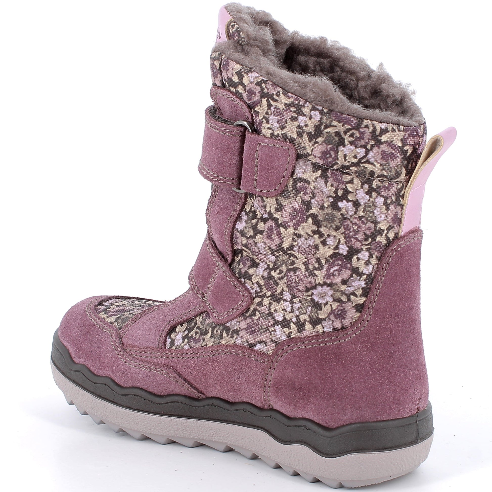 Kinderstiefel PRIMIGI FROZEN mit Gore-Tex-Membran, in malve und mit floralem Muster, perfekt für winterliche Abenteuer