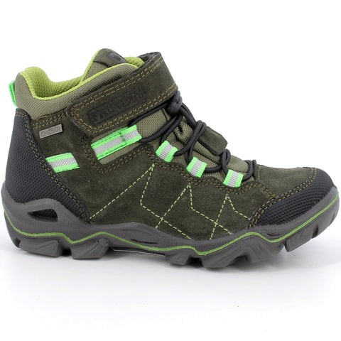 Primigi GORE-TEX Knöchelschuh in Oliv und Neongrün mit wasserfestem Material für Kinder