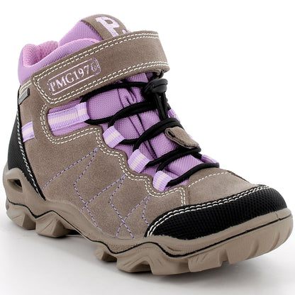 Beiger und fliederfarbener PRIMIGI GORE-TEX Knöchelschuh PATH 88925-77 mit robustem Material, ideal für nasse Wetterbedingungen