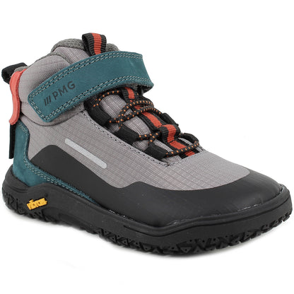 Bequemer Knöchelschuh für Kinder, aus langlebigem Grau und Petrol, perfekt für nasses Wetter