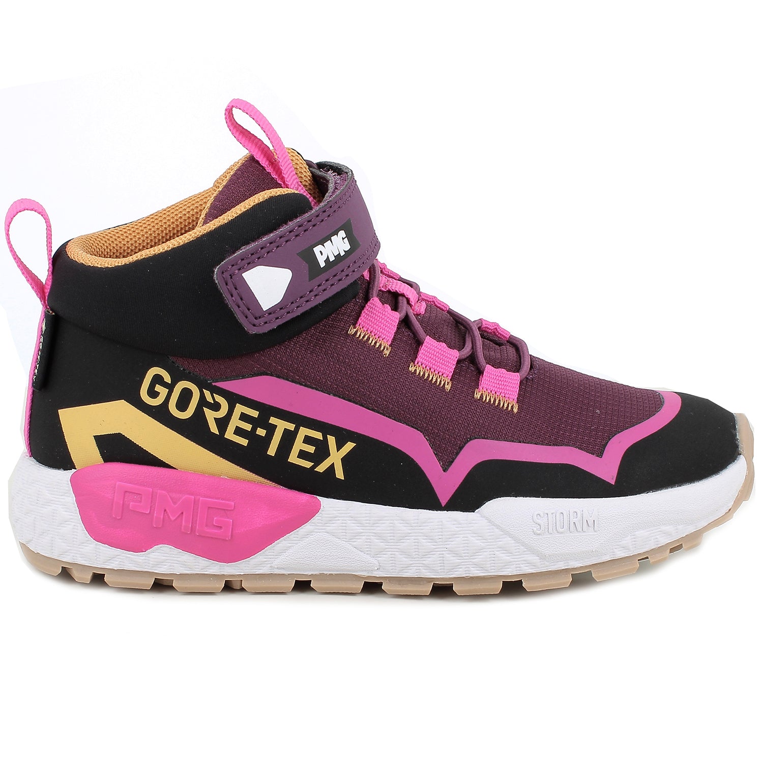 Schwarzer Primigi GORE-TEX Knöchelschuh mit Fuchsia- und Gelb-Details für Kinder