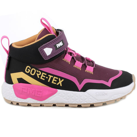 Schwarzer Primigi GORE-TEX Knöchelschuh mit Fuchsia- und Gelb-Details für Kinder