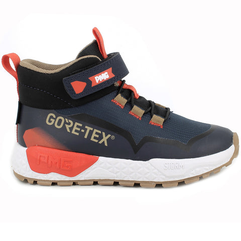 Bequeme, wasserdichte PRIMIGI Knöchelschuhe in Blau und Rot mit Klettverschluss