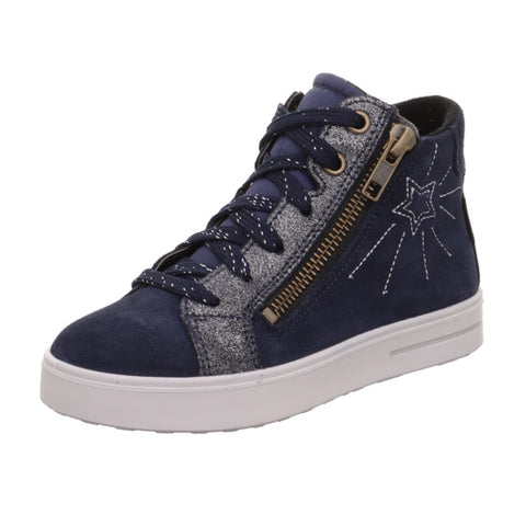 SUPERFIT GORE-TEX Knöchelschuh STELLA 812-80 in Navy mit Glitzer-Details und Stern-Design