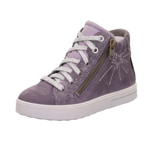 SUPERFIT GORE-TEX Knöchelschuh STELLA in Lila mit Glitzer-Details und Sternmotiv für Damen