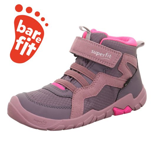 SUPERFIT GORE TEX Knöchelschuh Barfußschuh TRACE 6034-85 in lila und altrosa, robustes Obermaterial mit wasserdichter GORE TEX Membran für optimalen Wetterschutz