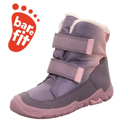 Superfit Gore Tex Barfußschuh TRACE 6041-85 in lila und altrosa, seitliche Ansicht