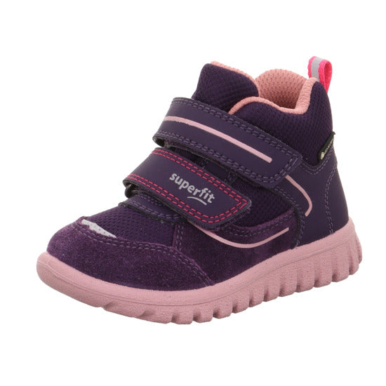 Bunter SUPERFIT GORE-TEX Knöchelschuh SPORT7 MINI 6189-853 in Lila und Rosa mit wasserdichter GORE-TEX-Technologie für Kinder, ideal für aktiven Outdoor-Spaziergänge und Spiel im Regen
