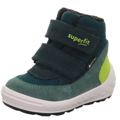 Bequemer Knöchelschuh von SUPERFIT in Navy und Petrol, ausgestattet mit atmungsaktiver GORE-TEX-Technologie