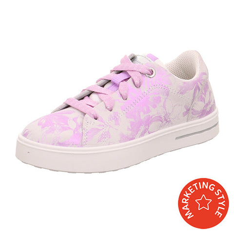 SUPERFIT Halbschuh STELLA 807-103 - hellgrau / lila Blumen