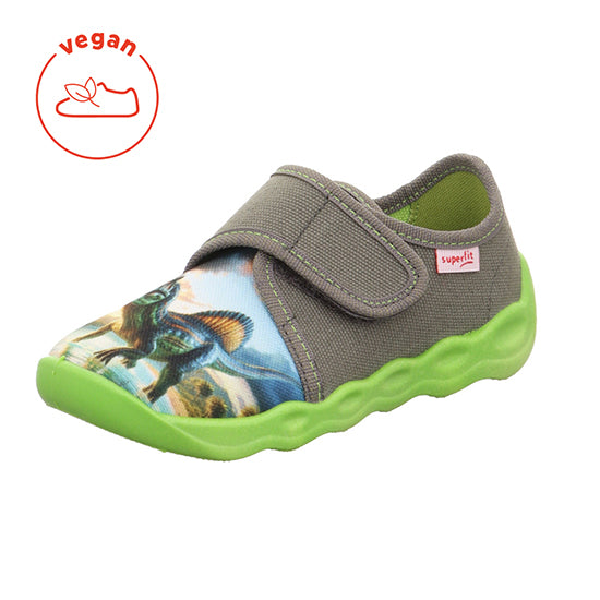 SUPERFIT Hausschuh BUBBLE 6274-206 - grau / grün / Dino