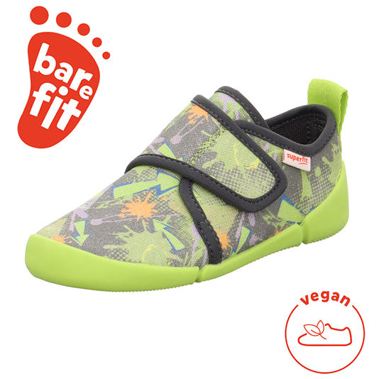 SUPERFIT Barfuß Hausschuh VENTI 6700-20 - neongrün / grau / bunt