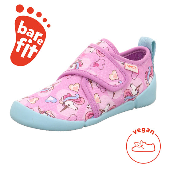 SUPERFIT Barfuß Hausschuh VENTI 6700-55 - lila / flieder / Einhörner
