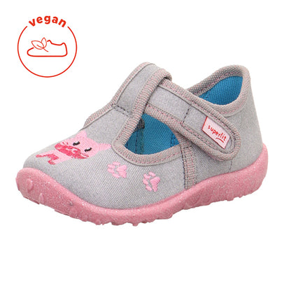 SUPERFIT Hausschuh SPOTTY 9256-252 - grau / rosa / Katze