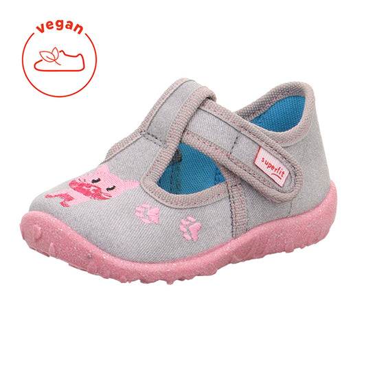 SUPERFIT Hausschuh SPOTTY 9256-252 - grau / rosa / Katze