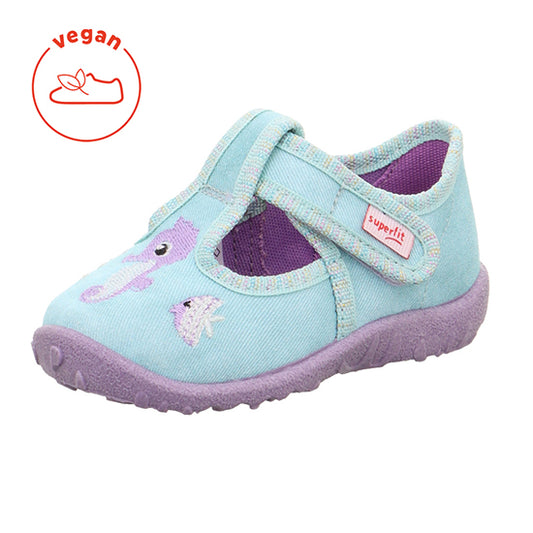 SUPERFIT Hausschuh SPOTTY 9256-753 - türkis / lila / Seepferdchen