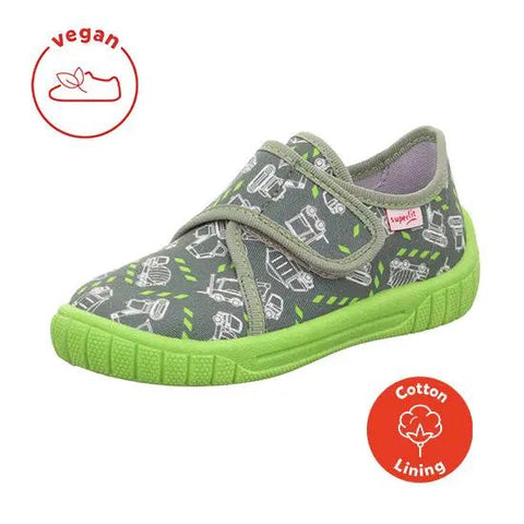 SUPERFIT Hausschuh BILL 279-707 - khaki / neongrün / Baufahrzeug