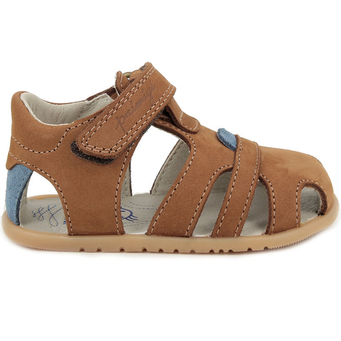 PRIMIGI Barfußschuh Halbsandale 414011 - braun / blau