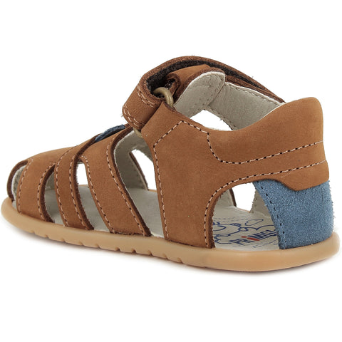 PRIMIGI Barfußschuh Halbsandale 414011 - braun / blau by PRIMIGI