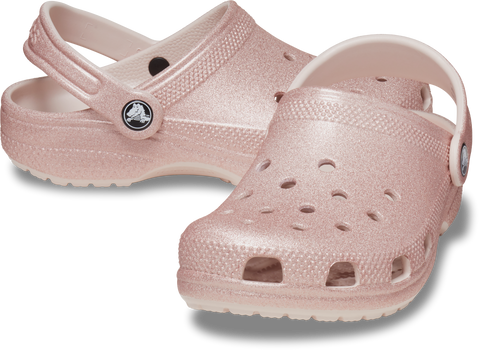 Sparkling CROCS CLASSIC GLITTER CLOG 206993-6WV - rosé / Glitter with signature Croslite material