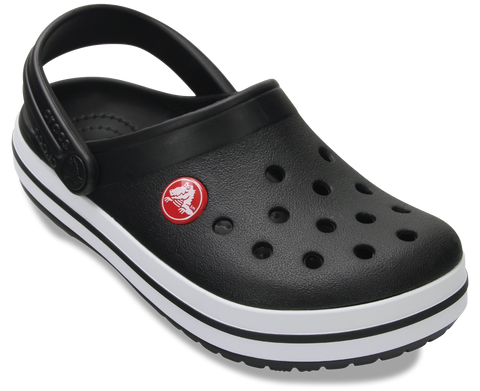 CROCS CROCBAND CLOG 207006-001 in black and white color scheme with comfortable design and slip-resistant sole