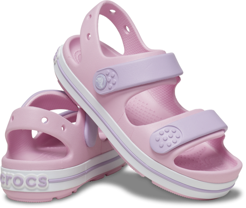 A close-up image of the CROCS CROCBAND™ CRUISER SANDALE 209423-84I in rosa/lavendel, showcasing the stylish design and comfortable fit of the sandal