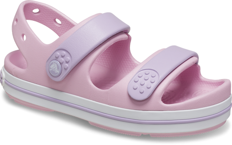 Alt text: CROCS CROCBAND™ CRUISER SANDALE 209423-84I in rosa and lavendel colors, a comfortable and stylish footwear option for casual outings and outdoor activities
