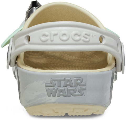 Children's lightweight and comfortable green Crocs with Baby Yoda motif