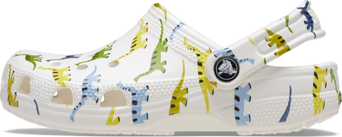 Cute and fun dinosaur print toddler classic Crocs clog shoes for boys