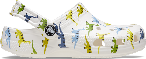 Cute green and blue dinosaur print toddler classic clog shoes