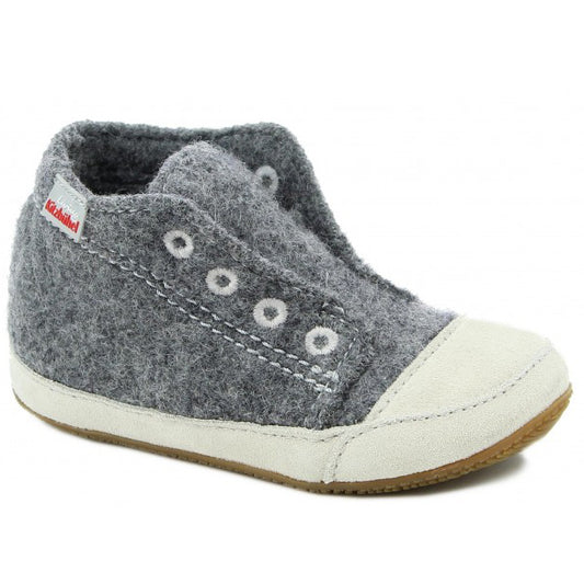 LIVING KITZBÜHEL Hüttenschuh Hausschuh 2238/610 - grau cozy wool slippers with grey color and stylish design