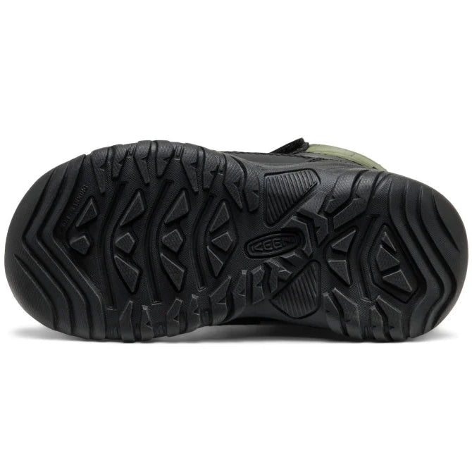 Langlebiger KEEN WP TEX KANIBOU Schuh in schwarz und grün mit rutschfester Laufsohle für sichere Schritte