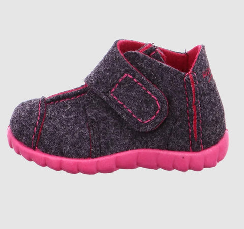 SUPERFIT Hausschuh HAPPY 293-02 - anthrazit / pink