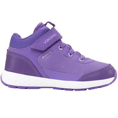 VIKING GORE-TEX Knöchelschuh SPECTRUM MID REFLECTIV GTX - lila is a high-quality waterproof ankle shoe in purple with reflective details for enhanced visibility