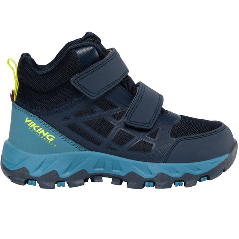 VIKING TEX Knöchelschuh TRACK MID WP 2V in navy with ocean accents, waterproof and durable for outdoor adventures