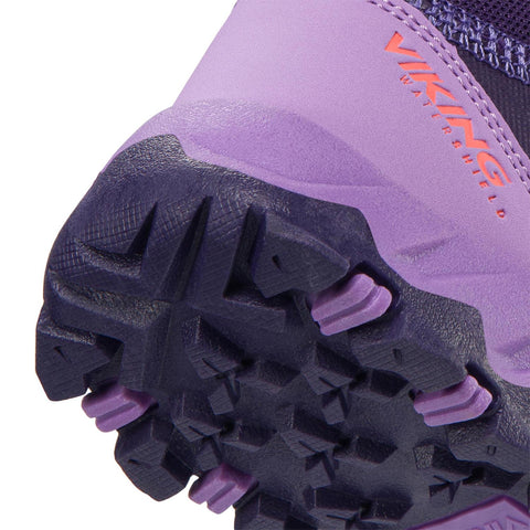 Durable and stylish VIKING TEX Knöchelschuh TRACK MID WP in purple and lachs