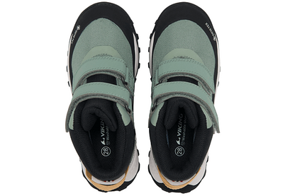 Nahaufnahme des Sohlenbereichs des VIKING GORE TEX Knöchelschuhs EXPOWER MID 2V, zeigt die rutschfeste und stabile Sohle für sicheren Halt