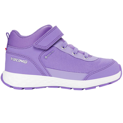 VIKING GORE-TEX Halbschuh FUN MID GTX - violet product shot with waterproof and breathable materials 