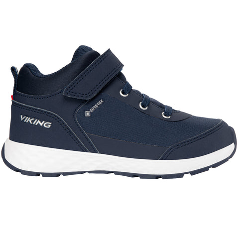 VIKING GORE-TEX Halbschuh FUN MID GTX - navy waterproof hiking shoe with navy blue color and mid-height design