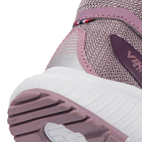 Side view of the Viking Gore-Tex Knöchelschuh AERY MID WP 2V - aubergine hiking boot showing the stylish aubergine and altrosa color combination