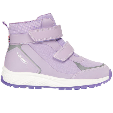 VIKING TEX Knöchelschuh EQUIP GLOW WP 2V - flieder waterproof ankle shoe in vibrant purple color on white background
