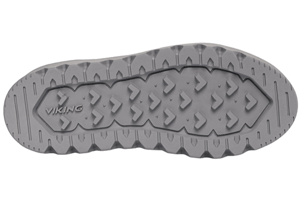 Nahaufnahme des schwarzen VIKING FLEEK WARM GTX Knöchelschuhs mit robustem Obermaterial