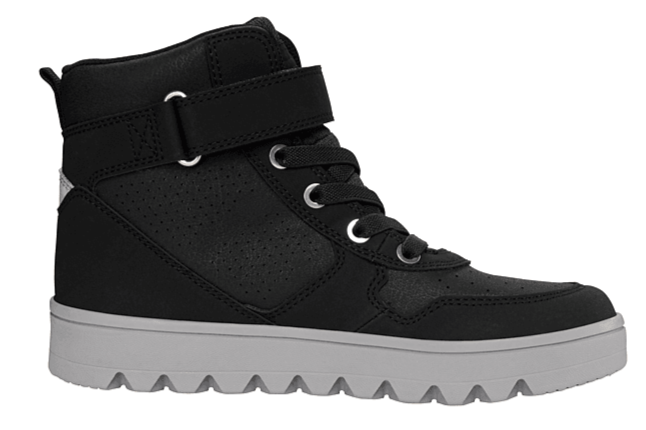 Detaillierte Ansicht des schwarzen VIKING FLEEK WARM GTX Knöchelschuhs mit warmem Innenfutter