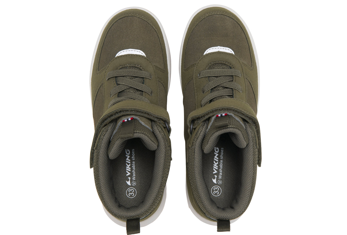 Seitenansicht des wetterfesten VIKING GORE-TEX Knöchelschuhs in Oliv, geeignet für anspruchsvolle Outdoor-Einsätze